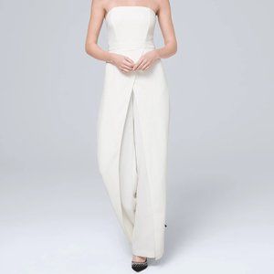 WHBM Split Leg Convertible Jumpsuit Ivory / White